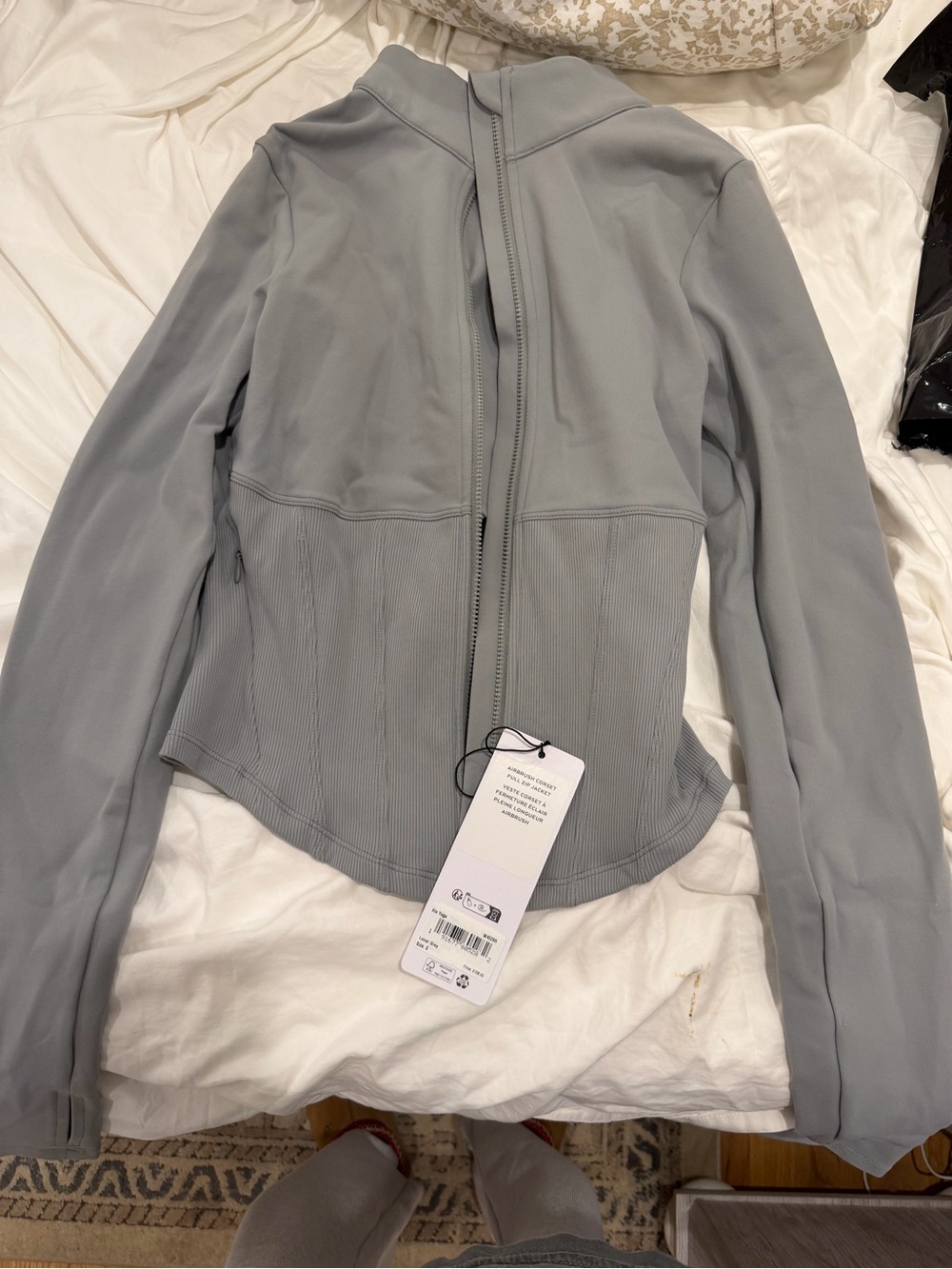 ALO Yoga Women's Airbrush Corset Jacket - lunar gray size small NWT